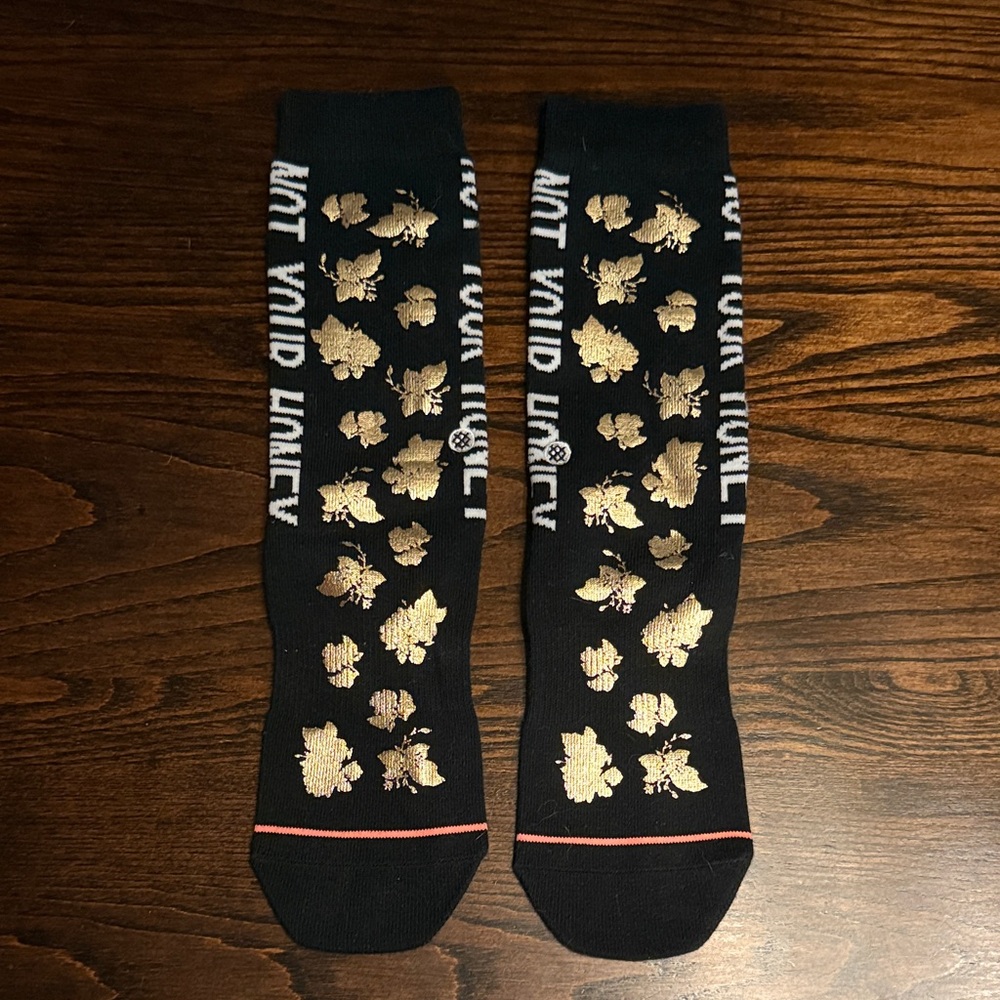 Black and Gold 'Not Your Honey' Socks